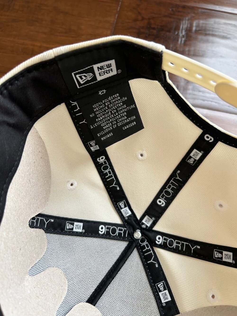 New Era 9Forty adjustable A frame SF San Francisco Giants hat cap blue cream NEW - Picture 5 of 5